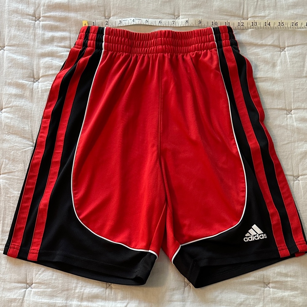 Adidas Red and Black Sports Shorts